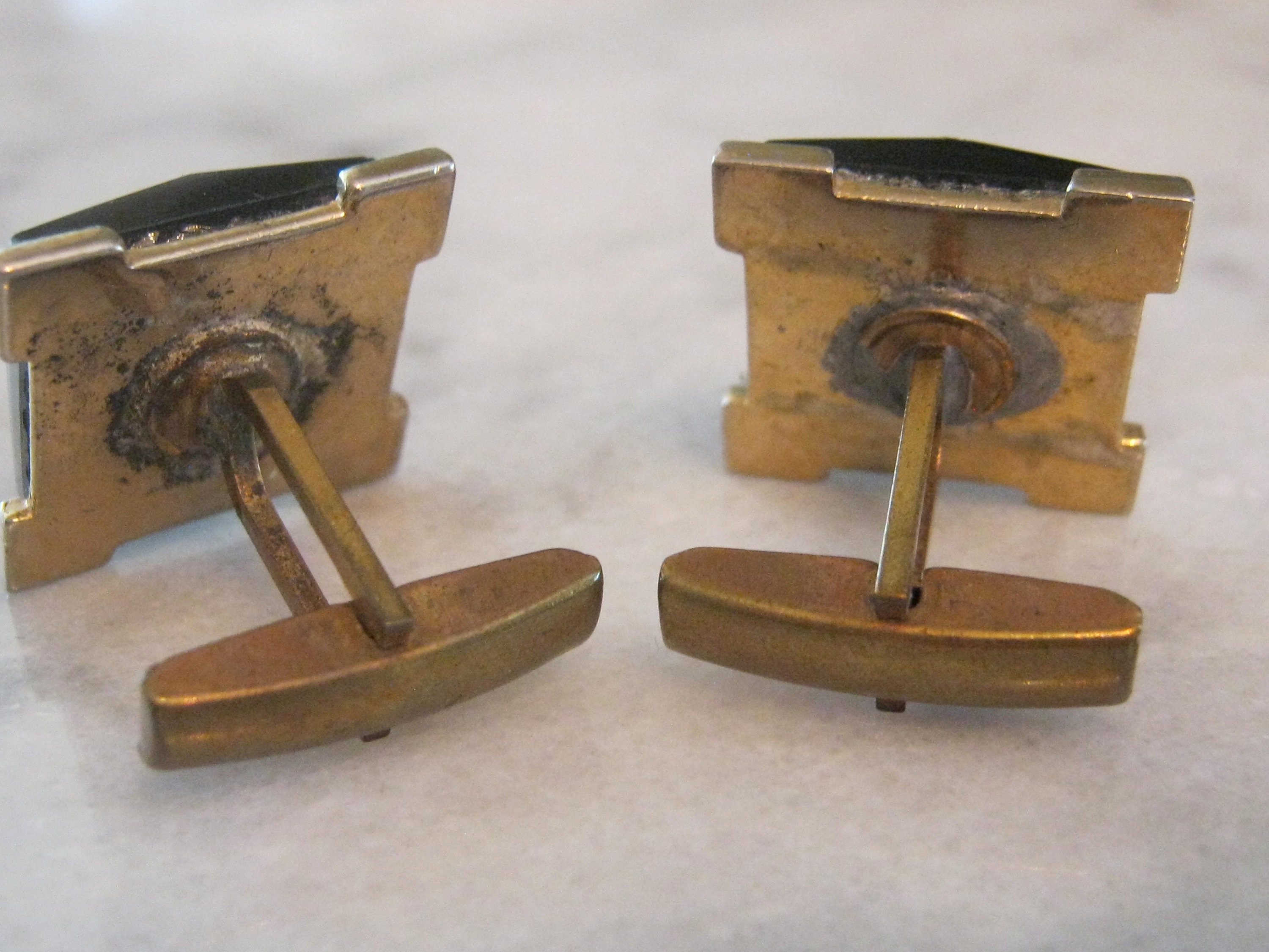 Boutons De Manchette Anciens Soldat Grec/romain Ton Or - Occasion En Bon état, Style Vintage