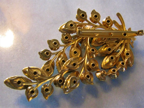 Vintage Jewelry Large 3-D Statement Prong Set Aur… - image 5