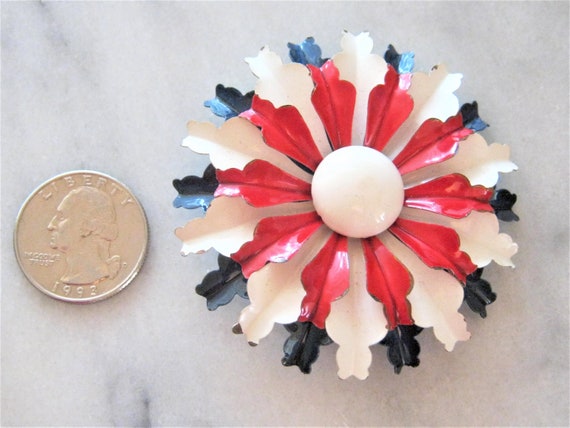 Vintage jewelry classic patriotic 1970s red white… - image 3