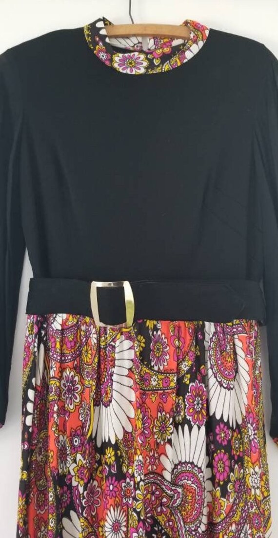 1970s Floral Maxi Dress - image 4