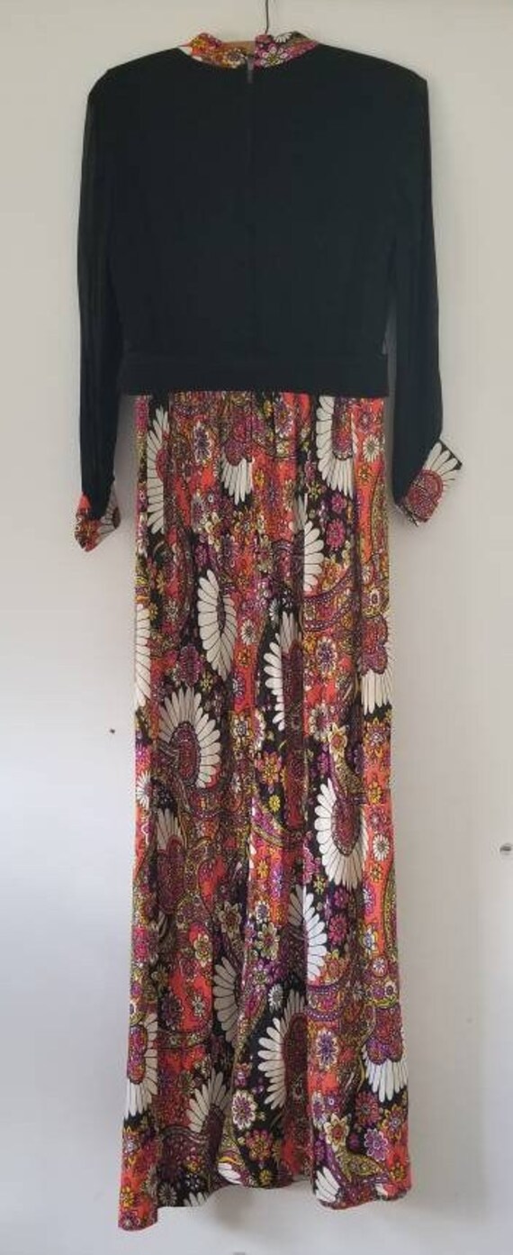 1970s Floral Maxi Dress - image 3