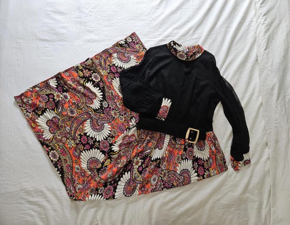 1970s Floral Maxi Dress - image 1