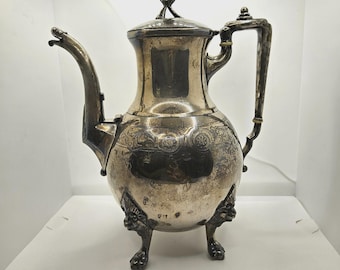 Antique Simpson, Hall, Miller & Co. Marked Silver Plate Teapot