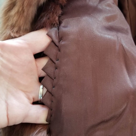 Vintage Brown Fur Coat with Wide Cuffs - image 8