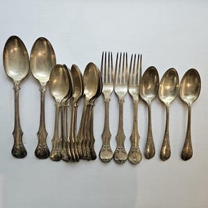 English Silver Plate Flatware Set of 17