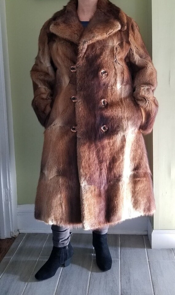 Light Brown Mid-Calf Fur Coat