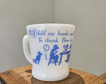 Vintage Fire King Prayer Mug