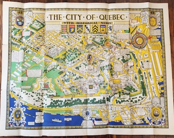 1932 Quebec City Lithograph Map
