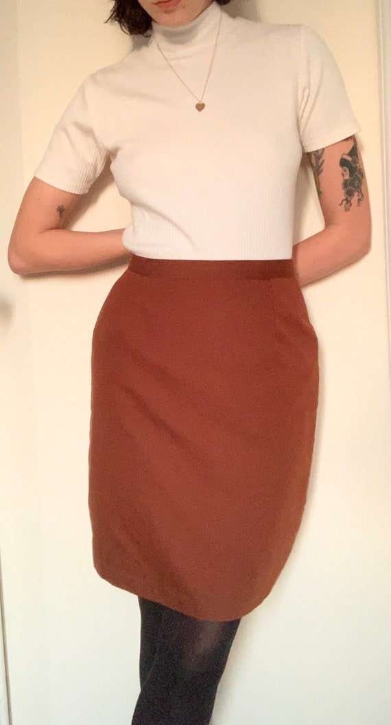 Vintage 1970s brown pencil skirt