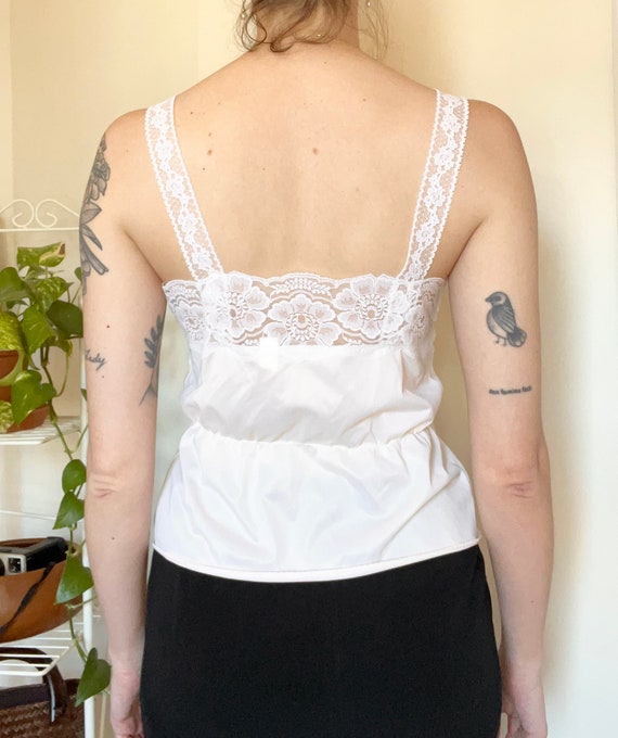 Vintage 1970s lingerie small white lacy camisole … - image 8