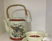 Peacock Satsuma Japan Teapot Vintage