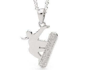 sterling silver. Earrings snowboard extremely miniature pendant