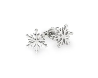 Snowflake Earring Studs in Sterling Silver