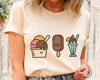Ice Cream T-Shirt, Kawaii Ice Cream T-Shirt, Ice Cream Lovers Shirt, Ice Cream Tees, Ice Cream Lover, Summer Shirt, Cute Ice Cream T-Shirt
