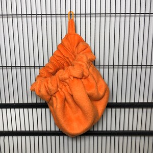 Colony size Sugar Glider Poof Fleece Sleeping Pouch Orange