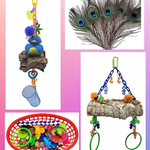 Cork Sugar Glider Enrichment Bundle-Sugar Glider Toy Sugar Bear toy, Pocket Pet toy, Bird toy, small animal toy, exotic animal toy