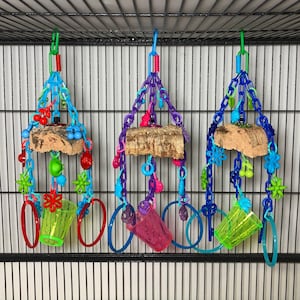 1 Tier Waterfall Cork Bark Sugar Glider Toy Sugar Bear toy, Pocket Pet toy, Bird toy, small animal toy, exotic animal toy