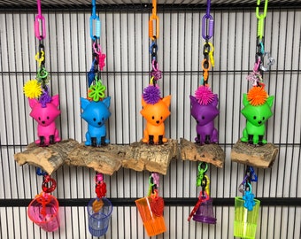 Fox Cork Critters - Sugar Glider Toy Sugar Bear toy, Pocket Pet toy, Bird toy, small animal toy, exotic animal toy