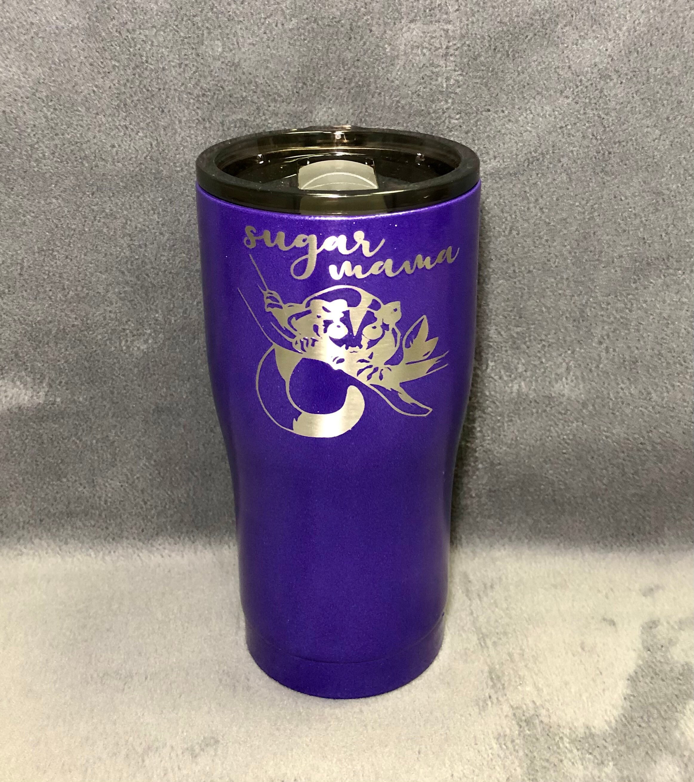Purple Sugar Glider 20oz Curved Tumbler Hogg Yeti Ozark BUILT Custom