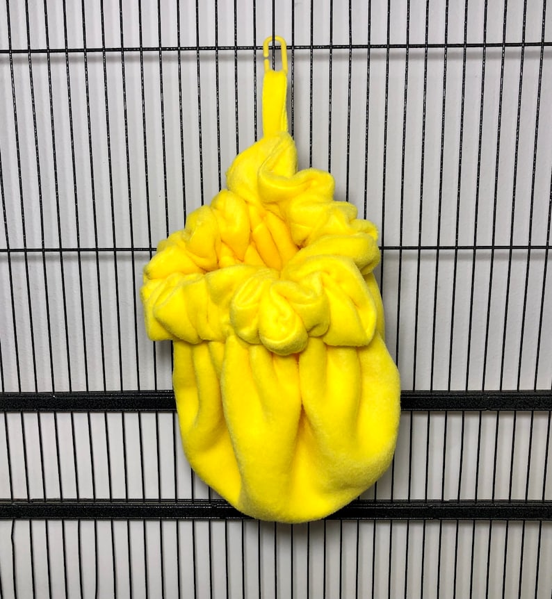 Colony size Sugar Glider Poof Fleece Sleeping Pouch Yellow