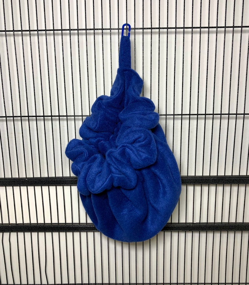 Colony size Sugar Glider Poof Fleece Sleeping Pouch Royal Blue