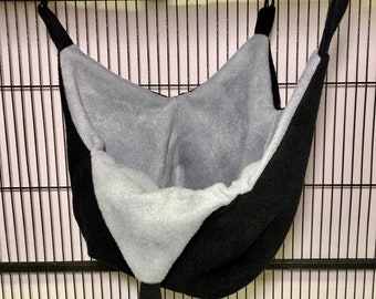 Open Environment Cube - Great for crabby gliders - Reversible, Black/Gray, sugar glider safe fleece