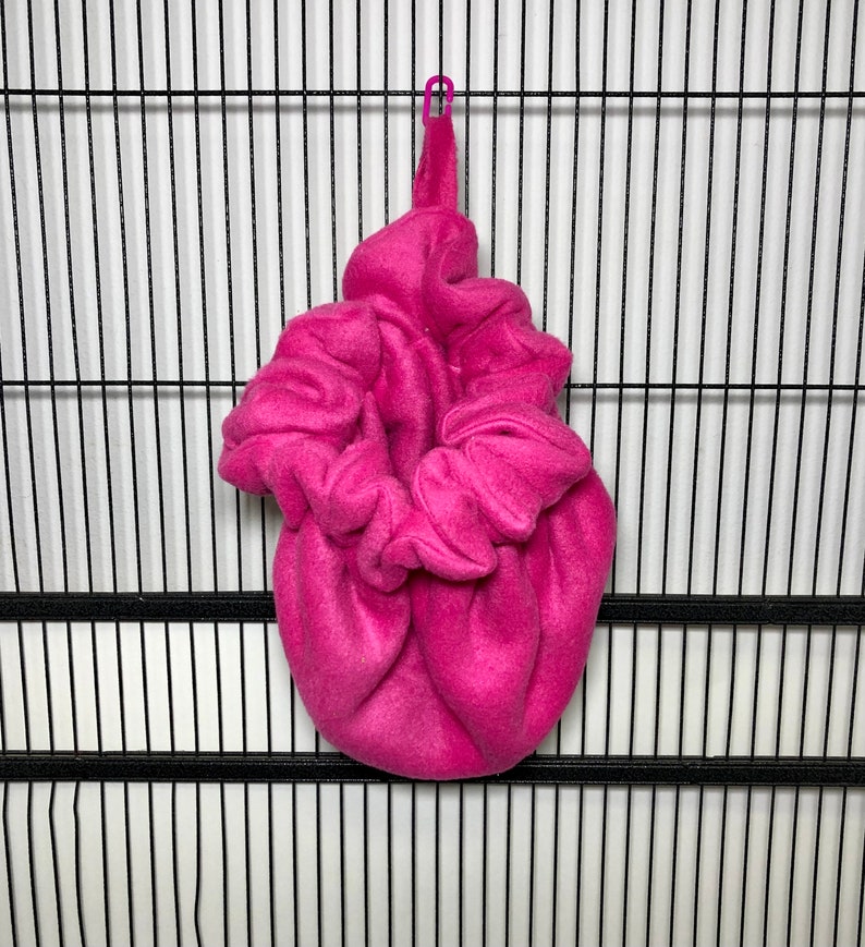 Colony size Sugar Glider Poof Fleece Sleeping Pouch Pink