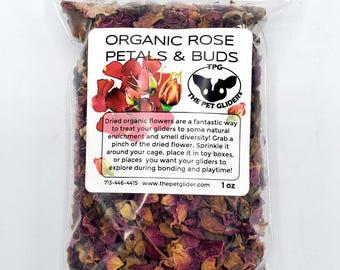 Sugar Glider Enrichment Treat- Organic Dried Rose Petals Flowers