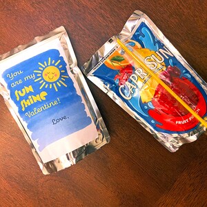 Printable Capri Sun Labels Class Valentines