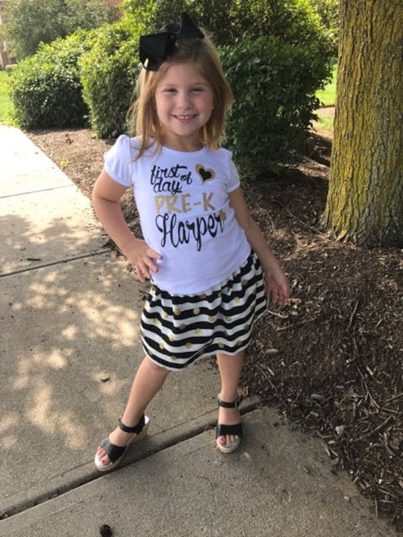First Day of Pre K Outfit My First Day of Pre K T Shirt Back | Etsy