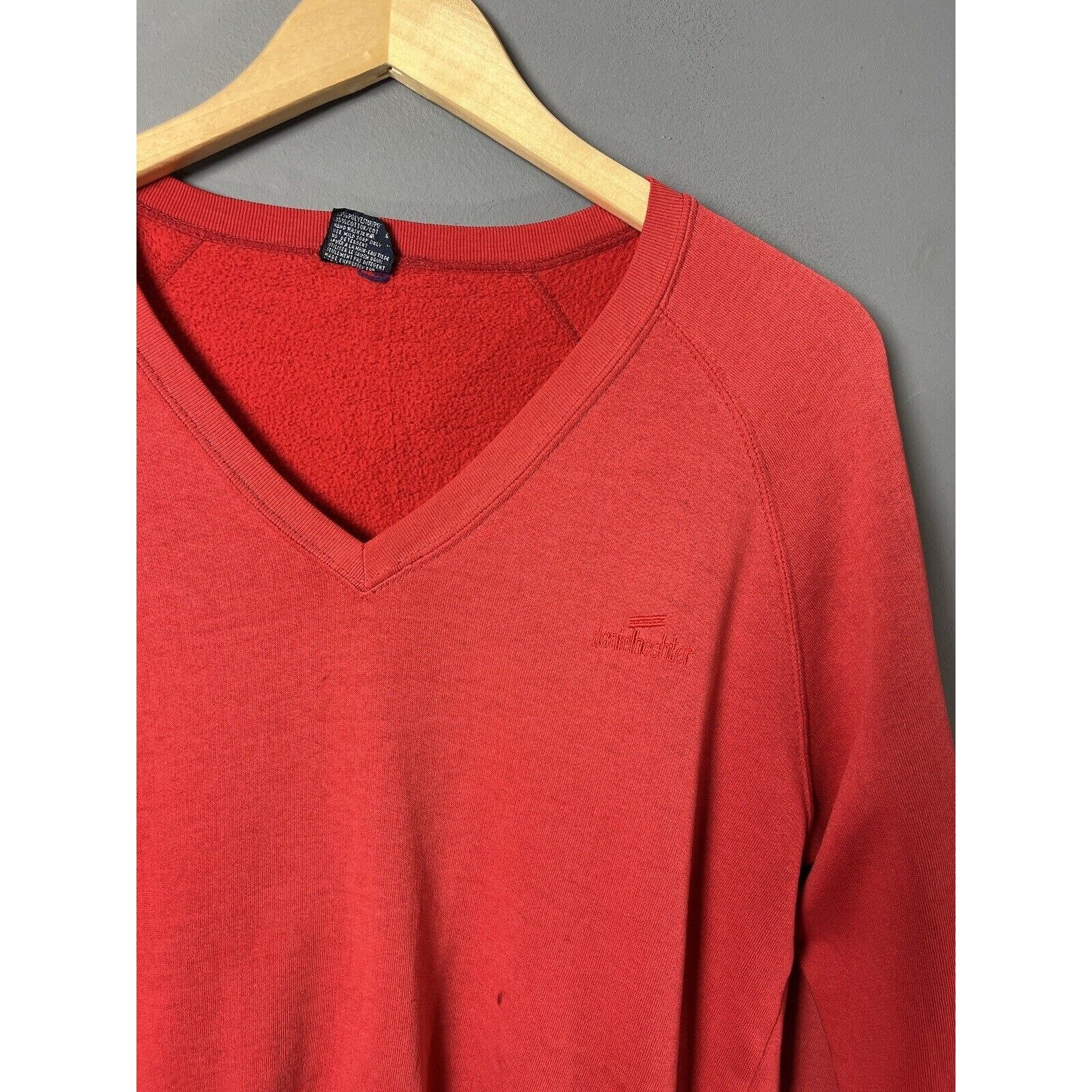 Buy Vintage 80s Womens L Red Daniel Hechter Paris V neck Fleece Sweatshirt Top Broken in 1980s Online in India Etsy