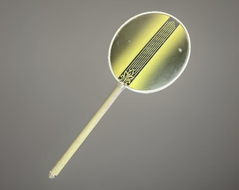 Vintage 1920s/1930s Art Deco Style Hand Held Vanity Mirror Celluloid READ
