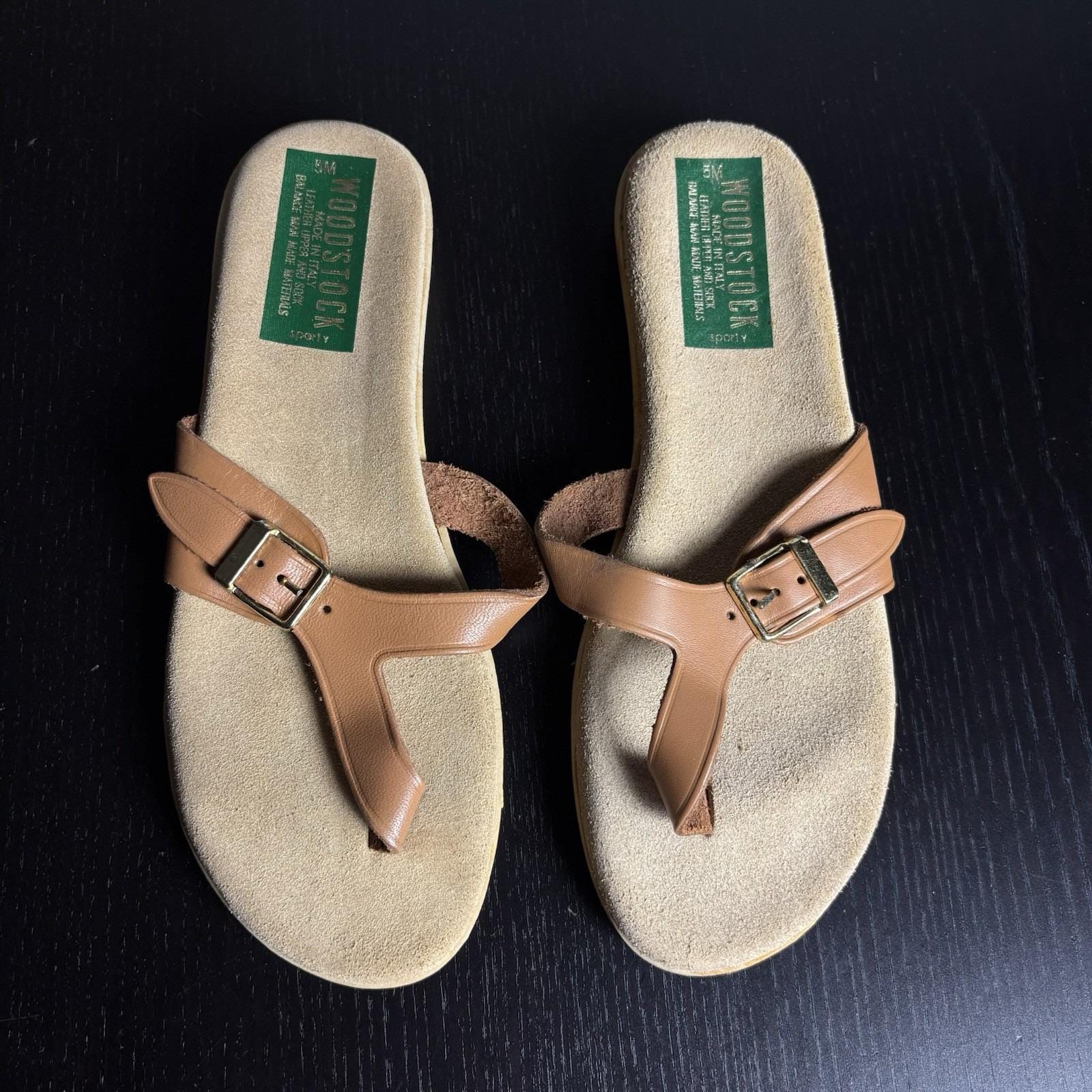 NOS Vintage HondaGlovesDeadstock80s新品未使用 Vintage 80s WOODSTOCK Womens Size 5M Brown Leather/suede Thong