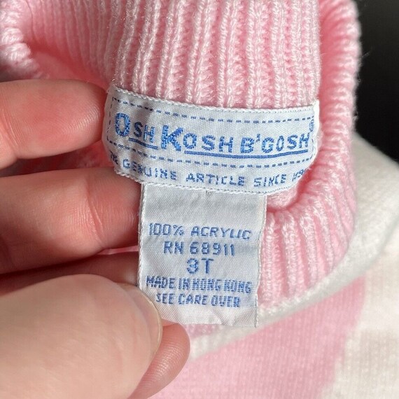 Vintage 80s Oshkosh Toddler Girl Size 3T Pink Whi… - image 4