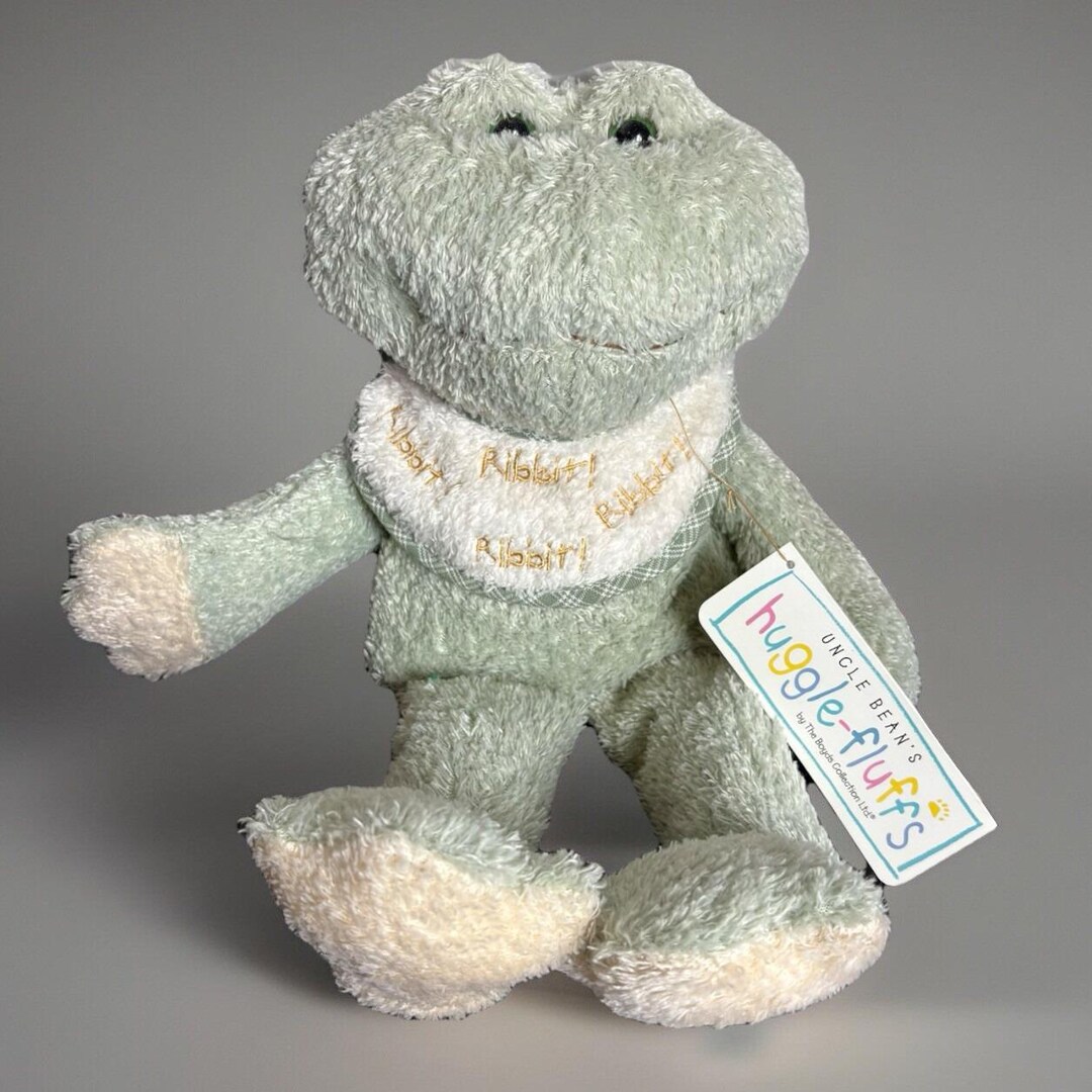 vintage-boyds-bears-green-plush-frog-stuffed-animal-toy-rattle-paddies