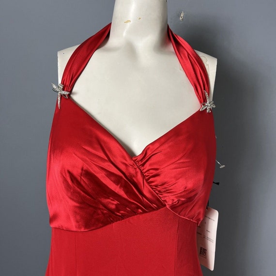 Vintage 90s Y2K Niteline Womens Size 6 Red Halter… - image 2