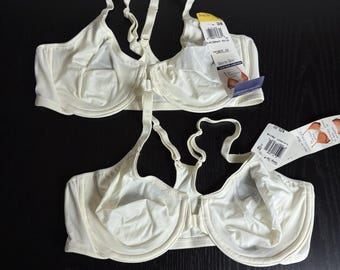 Vintage 90er Jahre Vanity Fair Größe 38C Lot von 2 Skin-to-Skin Racerback Bügel BHs