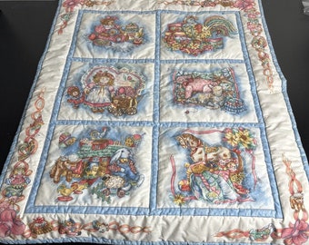 Vintage 90s Baby Blanket Crib Comforter Victorian Dolls/Toys Spring Industries 1990s