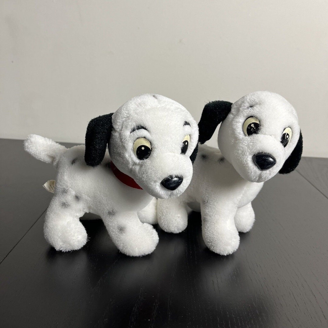 Vintage 90s Disney 101 Dalmatians Lot of 2 Plush Puppy Dog Stuffed