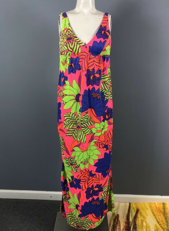 Vintage 60s Catalina Neon Floral Psychedelic Swim