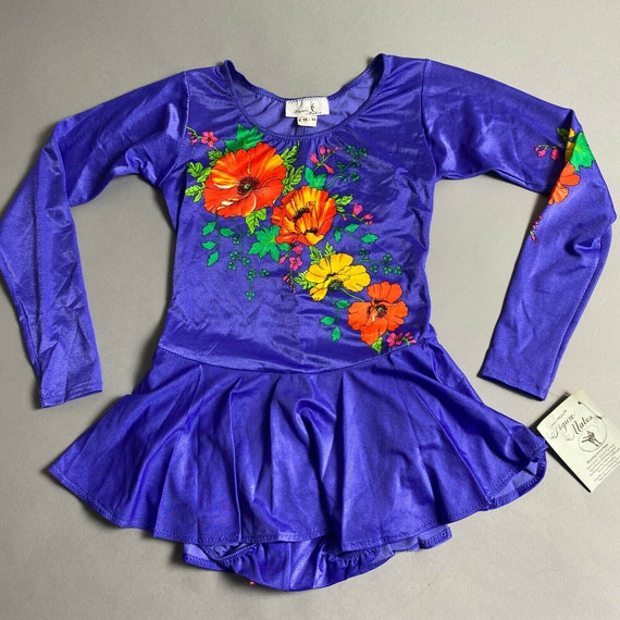 Vintage 70s Girls Childrens Size 12-14 Purple Flow