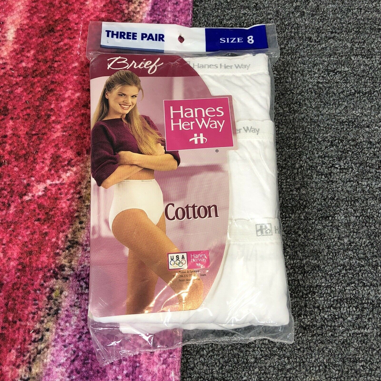 Vintage 1994 Hanes Her Way Womens White Cotton Briefs Size 8 Comfort Soft 