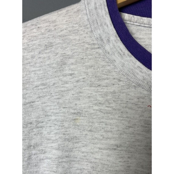 Vintage 90s Womens L/XL Gray & Purple T-Shirt wit… - image 4