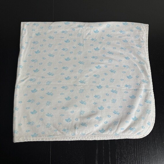 Vintage Carters Baby Blanket White Blue Cat Dog Bunny Bear Animal Print Flowers Etsy Canada