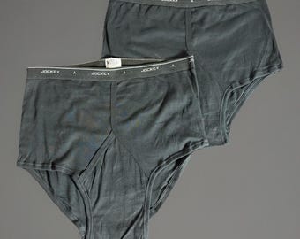 Vintage 90-tals JOCKEY Herr Storlek 42 Svarta Klassiska Y-Front Trosor, 2 Par NYA