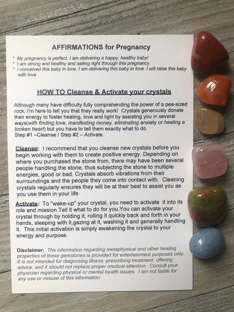 CRYSTALS for PREGNANCY Etsy