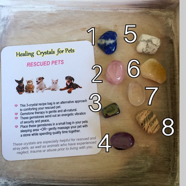 RESCUED PETS CRYSTALS  (Choose your own 3 Crystals)  Rescue Pet, Crystal healing for pets, Pet crystals,