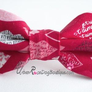 SWEET KISSES: I Love Dog Bow Tie Urban Rose Dog Boutique #Bowtie #Dogbowtie #Dogcollar #ILOVEYOU #Valentine #Je t&#39;aime #Kisses #Photoshoot