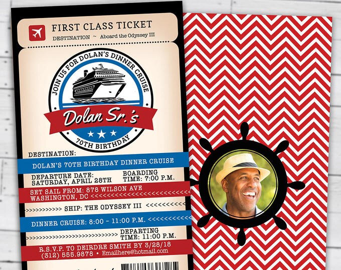Rock the boat, Cruise party, Birthday invitation , Bon Voyage, travel, passport, dinner cruise, invite, nautical, Digital files only