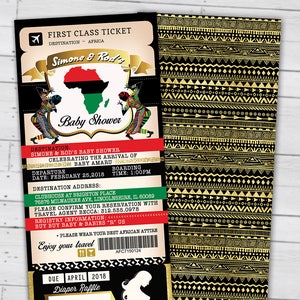 Afrikanischer Pass, Ticket-Baby-Dusche-Einladung, Geburtstagseinladung, Afrikaner, Afrika-Pass, Afrikanischer Geburtstag, nur digitale Dateien